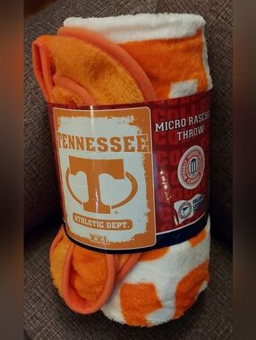 Tenn VOLS Orange and White Collegiate Micro Raschel Throw
